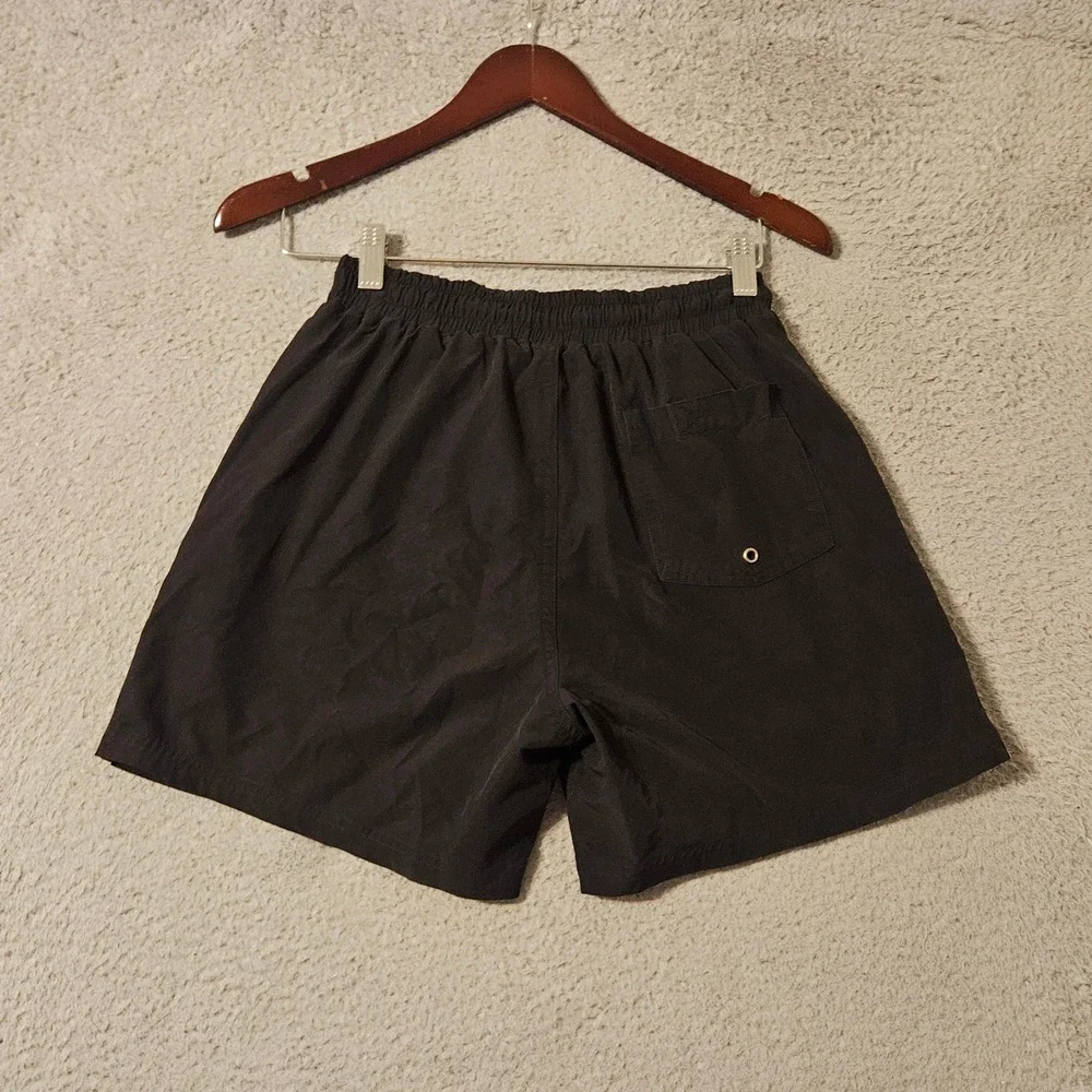Slunks Mens Black Board Shorts Small Elastic Waist Recycled Stretch Swim Trunks